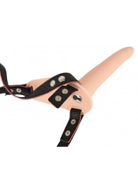 Телесный поясной страпон с вибрацией Vibrating Strap-On - 15,7 см. - Orion - купить с доставкой в Калуге