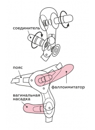 Черный пояс для женщин BEST SELECT с 3 насадками - LOVETOY (А-Полимер) - купить с доставкой в Калуге