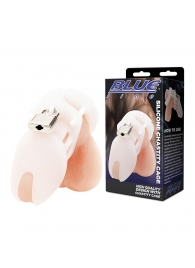 Белая клетка целомудрия Silicone Chastity Cage - BlueLine - купить с доставкой в Калуге