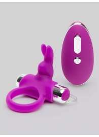 Лиловое виброкольцо с пультом ДУ Remote Control Cock Ring - Happy Rabbit - в Калуге купить с доставкой