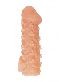 Телесная закрытая насадка с пучками шишечек Cock Sleeve Size S - 13,8 см. - KOKOS - в Калуге купить с доставкой