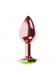 Пробка цвета розового золота с лаймовым кристаллом Diamond Emerald Shine S - 7,2 см. - Lola Games - купить с доставкой в Калуге