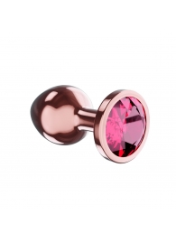 Пробка цвета розового золота с малиновым кристаллом Diamond Ruby Shine S - 7,2 см. - Lola Games - купить с доставкой в Калуге