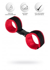 Красно-черные велюровые оковы Anonymo - ToyFa - купить с доставкой в Калуге