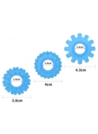 Набор из 3 голубых, светящихся в темноте эрекционных колец Lumino Play - Lovetoy - в Калуге купить с доставкой