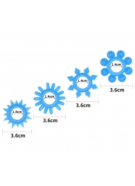 Набор из 4 голубых, светящихся в темноте эрекционных колец Lumino Play - Lovetoy - в Калуге купить с доставкой