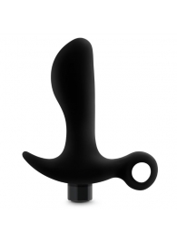 Черный анальный вибратор Silicone Vibrating Prostate Massager 01 - 10,8 см. - Blush Novelties - в Калуге купить с доставкой