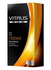 Ребристые презервативы VITALIS PREMIUM ribbed - 12 шт. - Vitalis - купить с доставкой в Калуге