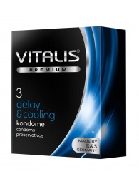 Презервативы VITALIS PREMIUM delay   cooling с охлаждающим эффектом - 3 шт. - Vitalis - купить с доставкой в Калуге