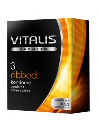 Ребристые презервативы VITALIS PREMIUM ribbed - 3 шт. - Vitalis - купить с доставкой в Калуге