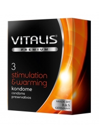 Презервативы VITALIS PREMIUM stimulation   warming с согревающим эффектом - 3 шт. - Vitalis - купить с доставкой в Калуге