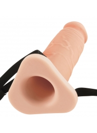 Телесный реалистичный фаллоимитатор с полостью Silicone Hollow Extension - 20 см. - Pipedream - купить с доставкой в Калуге