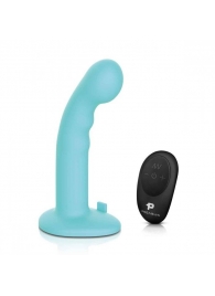 Голубая изогнутая насадка 6in Remote Control Ripple P-Spot G-Spot на черных трусиках - 16 см. - Pegasus - купить с доставкой в Калуге