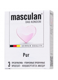 Супертонкие презервативы Masculan Pur - 3 шт. - Masculan - купить с доставкой в Калуге