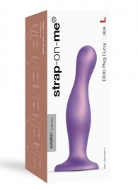 Фиолетовая насадка Strap-On-Me Dildo Plug Curvy size L - Strap-on-me - купить с доставкой в Калуге