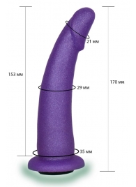 Фиолетовая гладкая изогнутая насадка-плаг - 17 см. - LOVETOY (А-Полимер) - купить с доставкой в Калуге