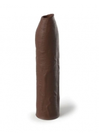 Коричневая насадка-удлинитель Uncut Silicone Penis Enhancer - 17,8 см. - Pipedream - в Калуге купить с доставкой