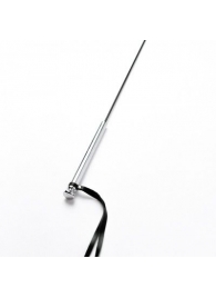 Черный кожаный стек с гладкой ручкой - 55 см. - Crazy Handmade - купить с доставкой в Калуге