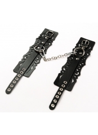 Узорчатые кожаные оковы с регулируемыми ремешками - Crazy Handmade - купить с доставкой в Калуге