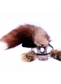 Игровой комплект: серебристая анальная пробка с пушистым хвостом и ободок-ушки - Crazy Handmade - купить с доставкой в Калуге