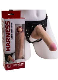 Страпон Harness из двух предметов: трусики с плугом и насадка-фаллос - 17 см. - LOVETOY (А-Полимер) - купить с доставкой в Калуге