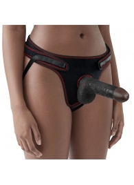 Женский темнокожий страпон Easy Strapon Set 7 Inch - 18 см. - Lovetoy - купить с доставкой в Калуге