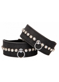 Черные поножи Diamond Studded Ankle Cuffs - Shots Media BV - купить с доставкой в Калуге