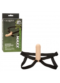 Телесный фаллопротез из силикона Extension with Harness - 15,75 см. - California Exotic Novelties - купить с доставкой в Калуге