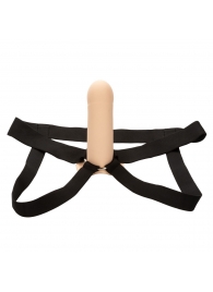 Телесный фаллопротез из силикона Extension with Harness - 15,75 см. - California Exotic Novelties - купить с доставкой в Калуге