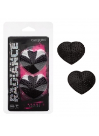 Черные пэстисы в форме сердечек Heart Pasties - California Exotic Novelties - купить с доставкой в Калуге