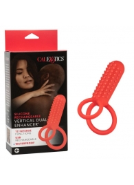 Красное эрекционное кольцо Silicone Rechargeable Vertical Dual Enhancer - California Exotic Novelties - в Калуге купить с доставкой