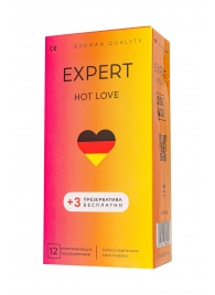 Презервативы EXPERT Hot Love с разогревающим эффектом - 12 шт.(+3 в подарок) - Expert - купить с доставкой в Калуге