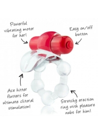 Виброкольцо с язычком и красным виброэлементом Overtime - Screaming O - в Калуге купить с доставкой