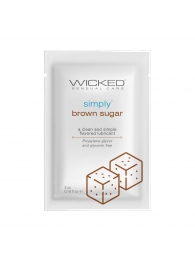 Саше лубриканта на водной основе Simply Aqua Brown Sugar с ароматом коричневого сахара - 3 мл. - Wicked - купить с доставкой в Калуге