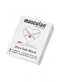 Ультрапрочные презервативы Masculan Ultra Safe Black - 3 шт. - Masculan - купить с доставкой в Калуге