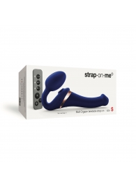 Синий безремневой страпон Multi Orgasm Size S с клиторальной стимуляцией - Strap-on-me - купить с доставкой в Калуге