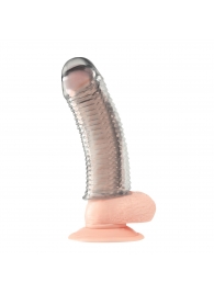 Текстурированная насадка на пенис Clear Textured Penis Enhancing Sleeve Extension - 16,5 см. - BlueLine - в Калуге купить с доставкой