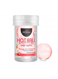 Лубрикант на масляной основе Hot Ball Beija Muito с ароматом клубники и шампанского (2 шарика по 3 гр.) - HotFlowers - купить с доставкой в Калуге