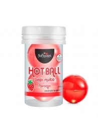 Лубрикант на масляной основе Hot Ball Beija Muito с ароматом клубники (2 шарика по 3 гр.) - HotFlowers - купить с доставкой в Калуге