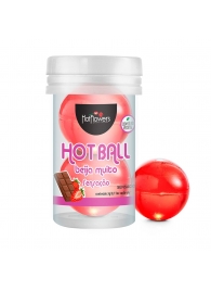 Лубрикант на масляной основе Hot Ball Beija Muito с ароматом шоколада и клубники (2 шарика по 3 гр.) - HotFlowers - купить с доставкой в Калуге