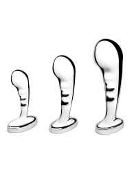 Набор из 3 стальных стимуляторов простаты Stainless Steel P-spot Training Set - b-Vibe - в Калуге купить с доставкой