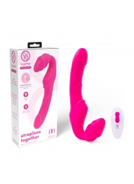 Розовый безремневой страпон на радиоуправлении Strapless Together - 22 см. - Together Toy - купить с доставкой в Калуге