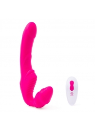 Розовый безремневой страпон на радиоуправлении Strapless Together - 22 см. - Together Toy - купить с доставкой в Калуге