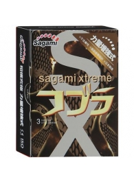 Суженные к основанию презервативы Sagami Xtreme COBRA - 3 шт. - Sagami - купить с доставкой в Калуге