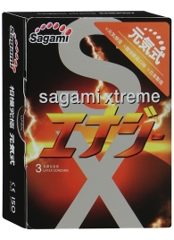 Презервативы Sagami Xtreme ENERGY с ароматом энергетика - 3 шт. - Sagami - купить с доставкой в Калуге