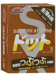 Презервативы Sagami Xtreme FEEL UP с точечной текстурой и линиями прилегания - 3 шт. - Sagami - купить с доставкой в Калуге