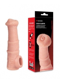 Телесная фантазийная насадка на член Cock Sleeve Size M - KOKOS - в Калуге купить с доставкой