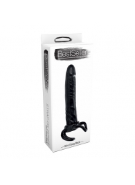 Чёрная насадка-фаллос для двойного проникновения INFLATABLE DILDO SLIM DONG  - 13,5 см. - Toyz4lovers - в Калуге купить с доставкой