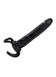 Чёрная насадка-фаллос для двойного проникновения INFLATABLE DILDO SLIM DONG  - 13,5 см. - Toyz4lovers - в Калуге купить с доставкой
