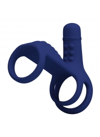 Синяя вибронасадка на пенис Vibrating Penis Sling - Baile - в Калуге купить с доставкой